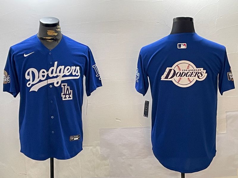 Men Los Angeles Dodgers Blank Blue Game 2024 Nike MLB Jersey style 12169